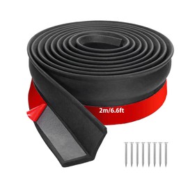 Universal Garage Door Seal 2m, Multipurpose Garage Door Bottom Rubber Seal Strip, Garage Door Weather Stripping Strip, Garage Door Sealing Kit with Nails