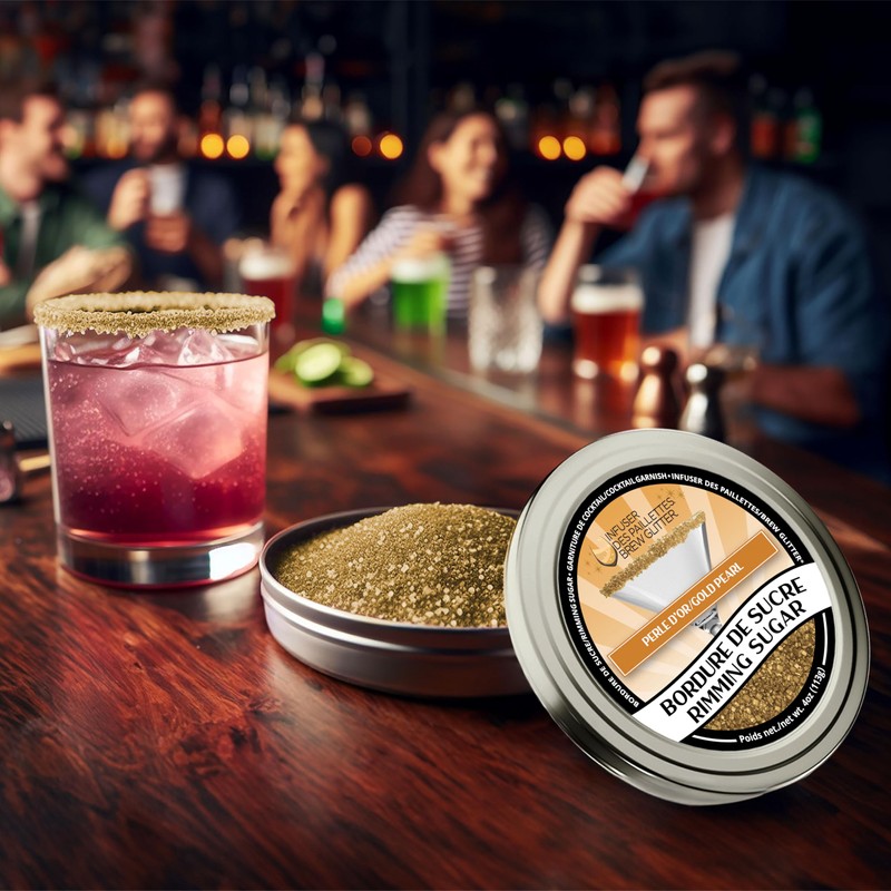 Brew Glitter - Gold Rimming Sugar (4oz, 1x Bar Tin)