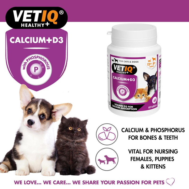 VETIQ Calcium + D3 Supplement for Cats & Dogs with