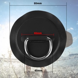 efuturetime 6 x D Rings Pad Patch Paddleboard PVC Stainless Steel Paddleboard Canoe Kayak Accessories Ring for Inflatable Boats, Raft, Stand Up Paddleboard, No Glue, Black (Diameter: 8 cm)