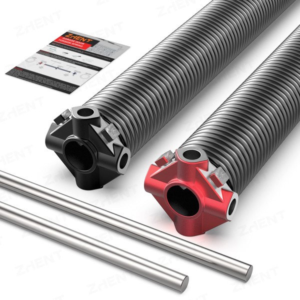 Garage Door Torsion Springs 2'' (Pair) with Non-Slip Winding Bars,High Quality Coated Torsion Springs with a Minimum of 18,000 Cycles (0.207X2''X22'')