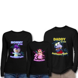 Muppe Birthday Girl & Family Shirts - Long Sleeve Black Style 2