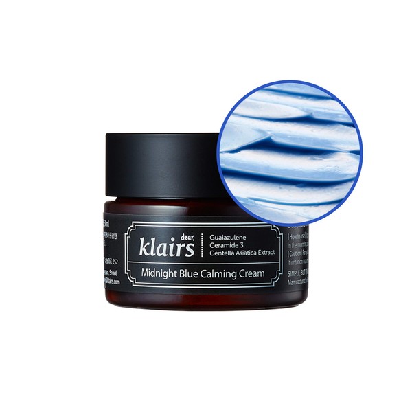 DearKlairs DearKlairs] Midnight Blue Calming Cream, Soothing, Redness Relief Moisturizer,