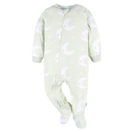Gerber Unisex Baby Flame Resistant Fleece Footed Pajamas 2-Pack, Moons