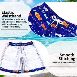 Kids Boys Swimming Trunks, 6-7 Years Quick-Dry Board Shorts, Funny Printed Sports Beach Shorts for Toddler & Kid