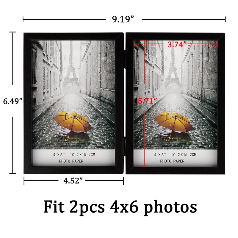 ORIVAN 4x6 Double Picture Frames Hinged Folding Photo Frames with