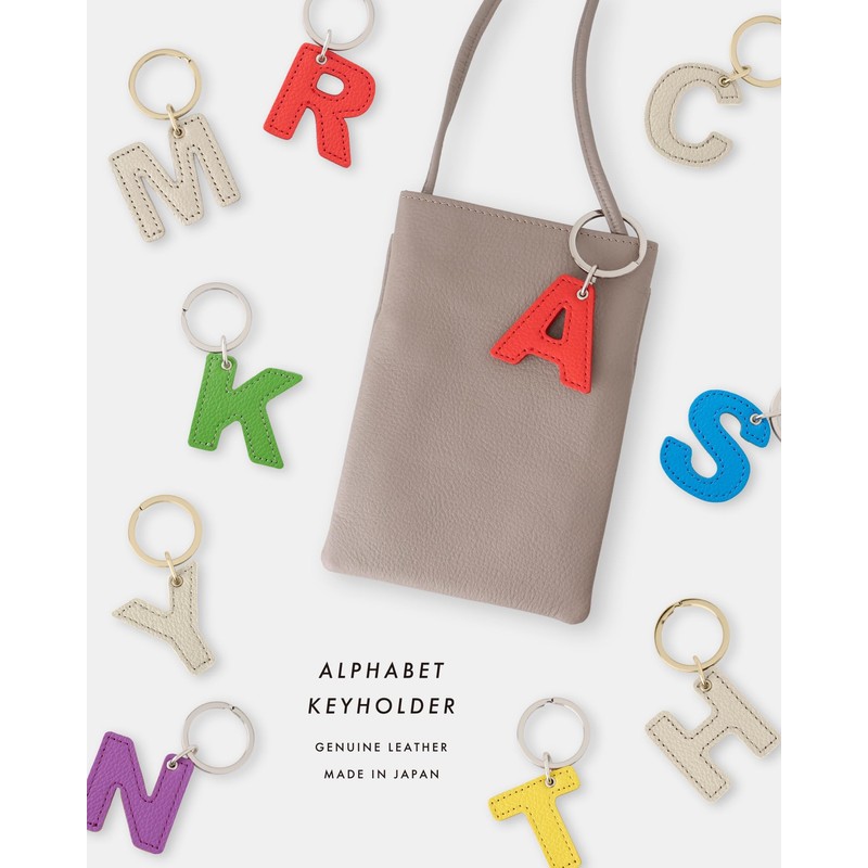 [Slip-on] Keychain (JK-1401 Alphabet Keychain, Medium, Yellow), One Size