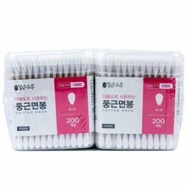 Clear Day Square One-Touch Round Cotton Swabs, 200 Count 6 Packs 10ea