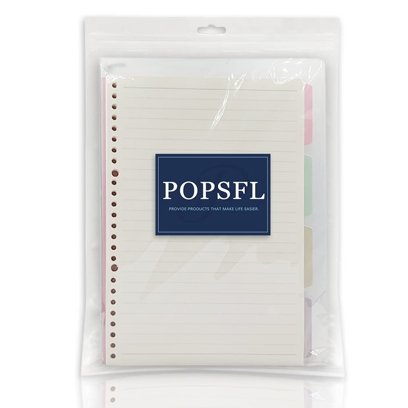 POPSFL B5 Loose Leaf Binder, 26 Holes, Large Capacity, Approximately