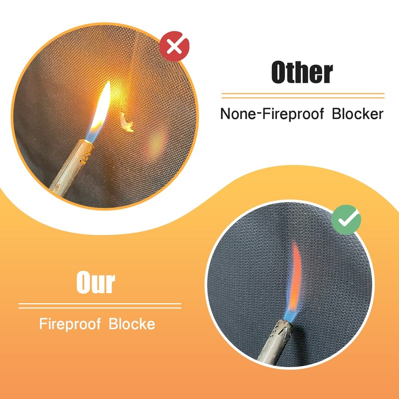 Magnet Fireplace Cover, Fireproof Fireplace Draft Blocker, Fireplace Blanket for