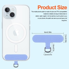 2pcs Phone Tether Tab, H HOME-MART Cell Phone Lanyard Patch, Phone Strap Replacement Part for All Full Phone Cases (Black)