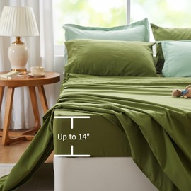 Kozyhvn Green Comforter Set, 7 Pieces - King Size, All-Season Boho Bed Set with Comforter, Sheets, Pillowcases & Shams