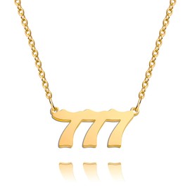 Angel Number Necklace for Women 111 222 333 444 555 666 777 888 999 Number Choker Necklace for Girls (7)