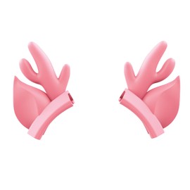 ONITOON Pink Deer Ears for Headphone, Silicone Cute Antler Ears Attachment, Lovely Adorable Attachable Accessory for Gaming Headsets, Universal Fit