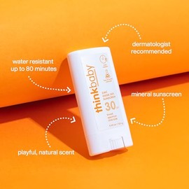 thinkbaby Sunscreen Stick, White/Orange, 0.64 Ounce