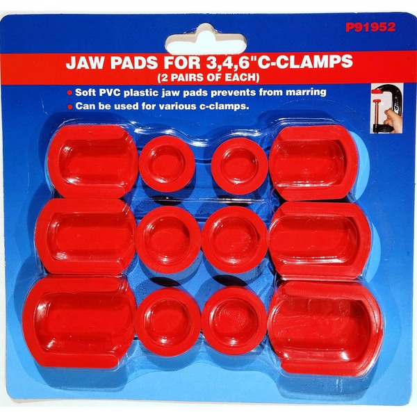 Jaw Pads for 3, 4, 6" C-Clamps (2 Pair of Each)
