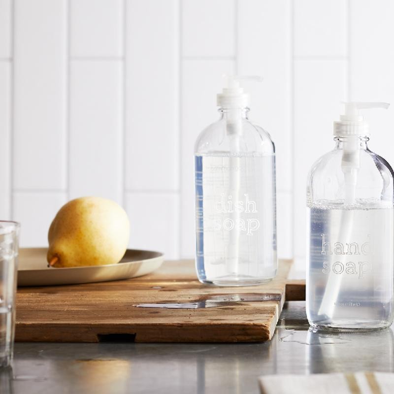 Hand Soap Refill Pouch and Glass Bottle Set - scent: