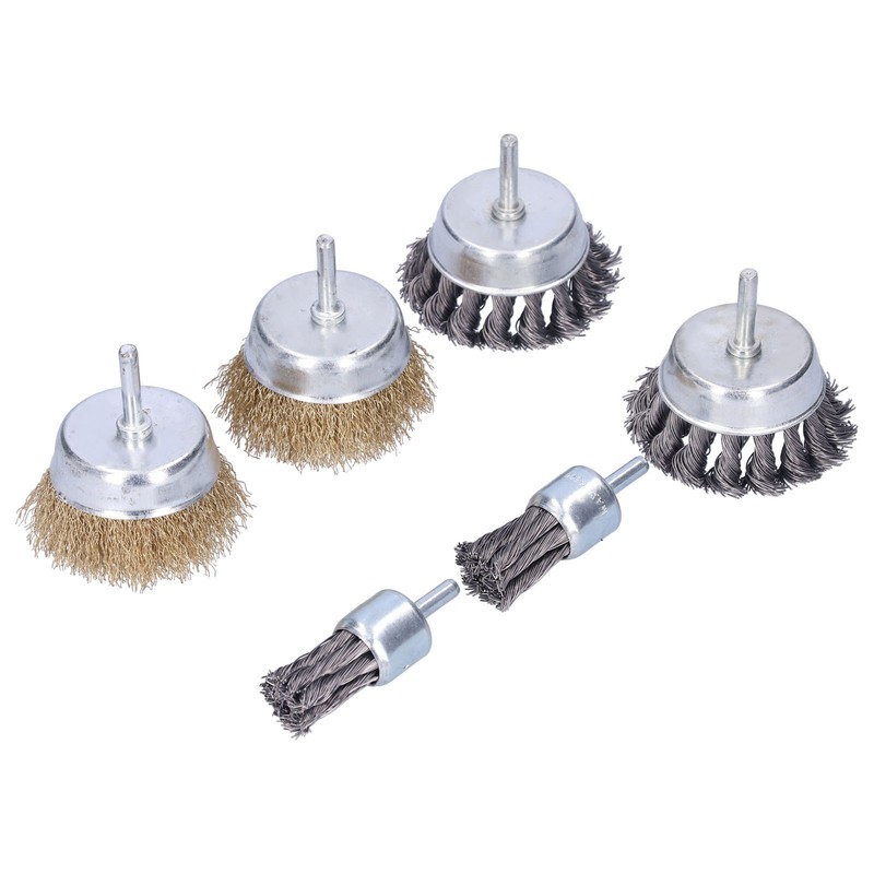 6Pcs Twisted Wire Brush Steel Metal Deburring Grinding Rust Removal