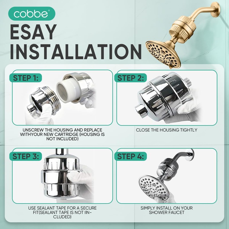 Cobbe HD HEAVY DUTY High Output Shower Filter – 99%