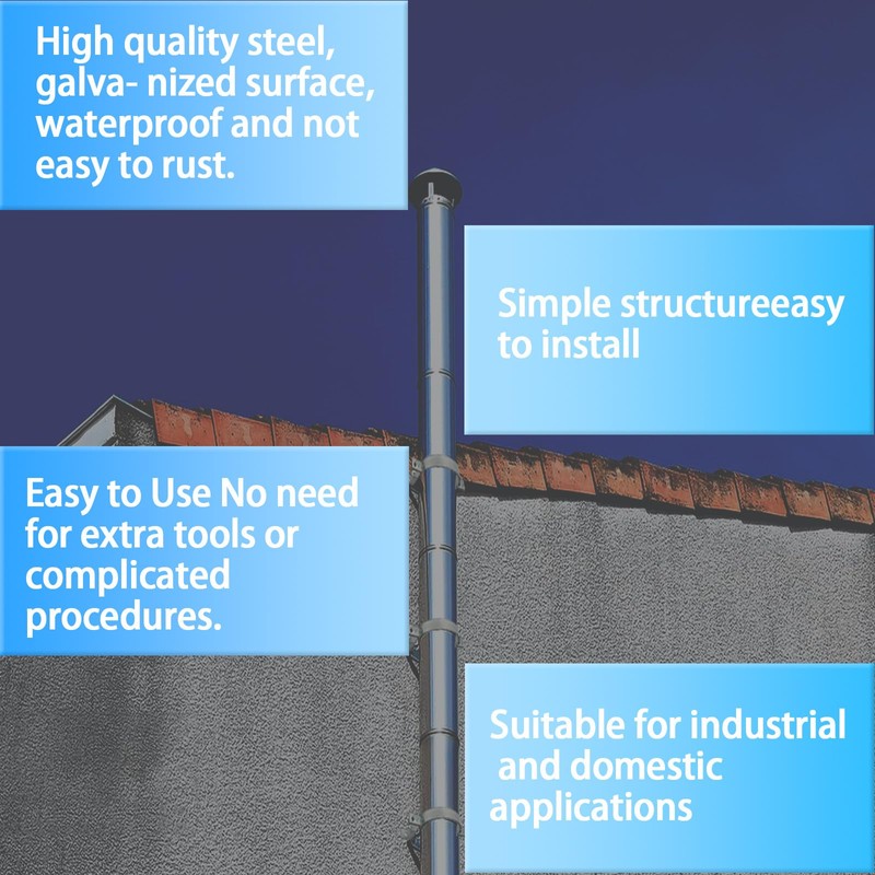 2 Pcs 6 Inch B Vent Wall Strap Round Gas