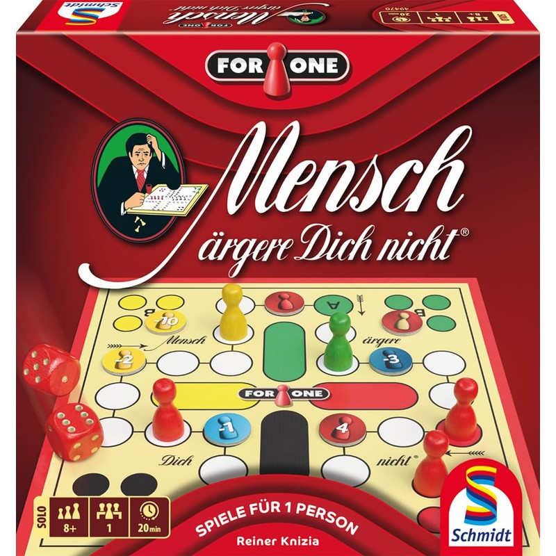 Schmidt Spiele 49470 for One, Mensch ärgere Dich Nicht, dice