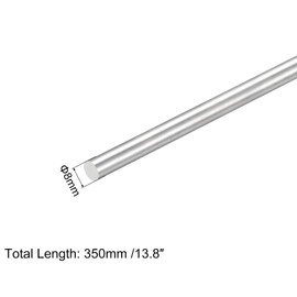 sourcing map Pack of 2 304 Metal Garden Poles, 8 mm x 350 mm Metal Rods for DIY Crafts, Motorcycle, Decoration, Garden