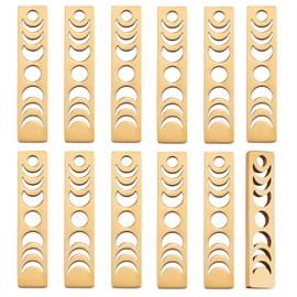 LEGENTLISUR 20Pcs Moon Charms Bulk Plated Lunar Phase Pendants Rectangular Stainless Steel Charms for Jewelry Making Necklace Bracelet Craft DIY