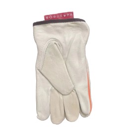 Majestic New Majestic Glove Pair Lined HV Cowhide Leather Waterproof Large Orange 2511HOS