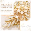 Handcess Bridal Wedding Flowers Hair Comb Gold Crystal Hairpiece Rhinestone