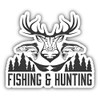 Fishing & Hunting Emblem Window Truck Car Bumper Sticker Decal 5" x 4"