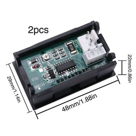 VooGenzek 2 PCS 0.28" LED Voltmeter Ammeter, Red and Blue Detector Voltage Current Meter Panel Amp Volt Gauge, DC 0-100V 10A for 12V / 24V Multimeter Amperage Meter Volt Amp Gauge Panel
