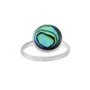 Silverly Women's 925 Sterling Silver Round Circle Abalone Shell Blue