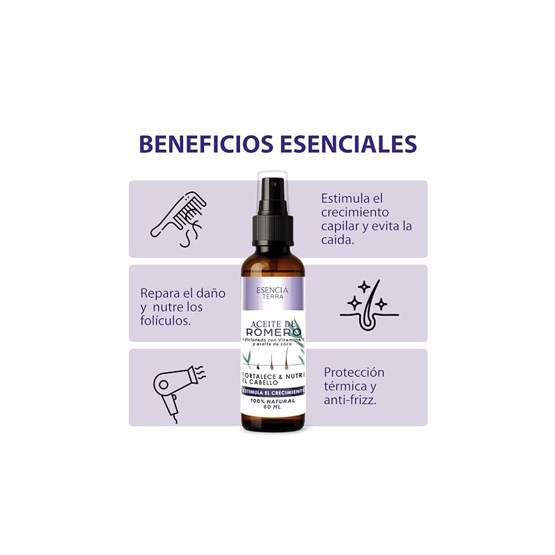 Tratamiento de aceite de romero anticaída 100 natural - Reparación