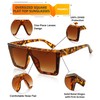FEISEDY Fashion Oversize Flat Top Siamese Lens Rimless Sunglasses UV400