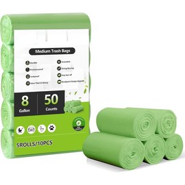 13 Gallon Biodegradable Trash Bags, 48 Counts, Unscented, Easy Tearing, Recycling, Strong & Thick, For Kitchen, Home & Office - Color: green, Size: 1 Count (Pack of 50)