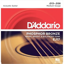 D'Addario EJ17x5 (5 sets), Acous Guit Strings, Phos/Brnz Rnd Wnd, Med (.013-.056).