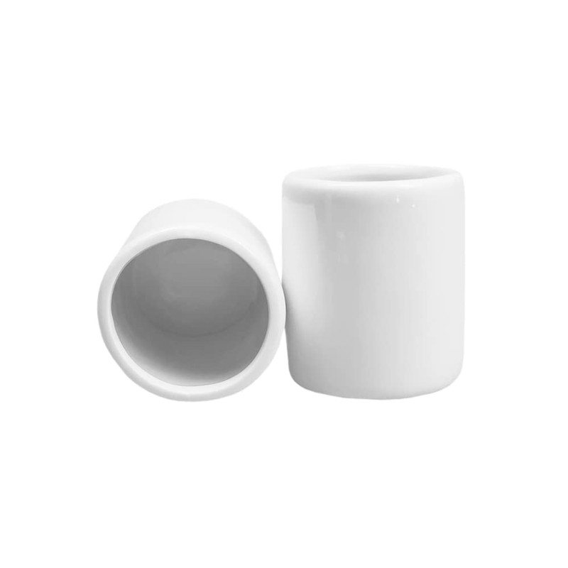 Sizikato 2pcs Simple Pure White Cylindrical Ceramic Toothpick Holder.