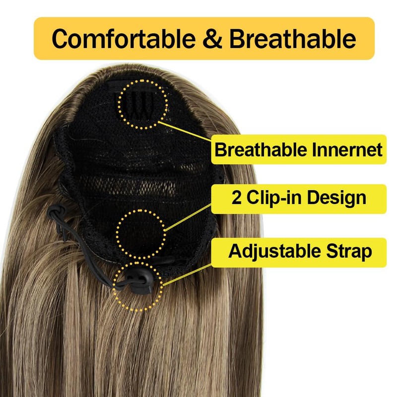 Drawstring Ponytail Extension 12 Inch,Short Straight Hair Pieces