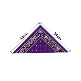 Trimming Shop Unisex Cotton Bandana - Lightweight Breathable and Durable - 54cm - Purple - 54cm