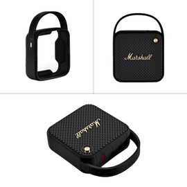 Silicone Protective Case for Portable Bluetooth Speaker – Shockproof Skin Cover, Travel Carrying Pouch Compatible with Marshall Willen (Case Only) (Black)