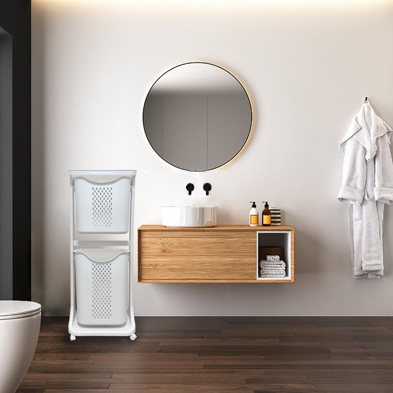 Bretoes Laundry Basket Bathroom Multi-layer Clothes Storage Basket Household, Simple