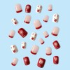 Wedity 24 Pcs Christmas False Nails Cute Santa Claus Snowflake