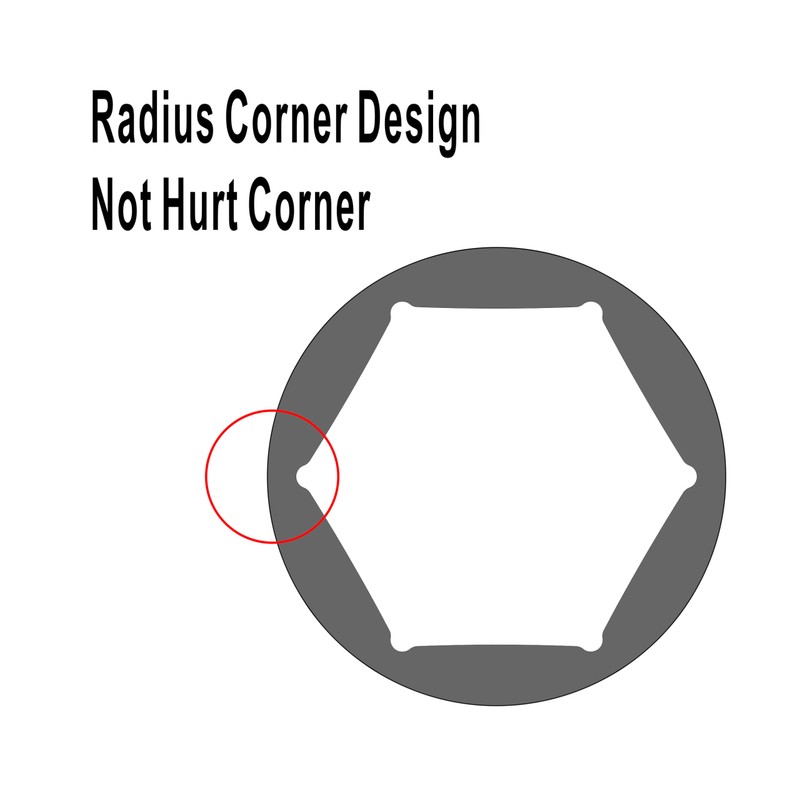 JXHONG 1/2" Drive 7/8" 4-Point Square Impact Socket, Heat Treated