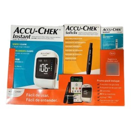 Glucometro Accu-chek Instant Paquete 50 Tiras Y 25 Lancetas Color Blanco