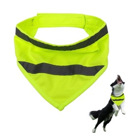 Reflective Dog Bandana, Adjustable Triangle Scarf for Pets, Safety at Night for Cats and Dogs, Safety Reflective Bibs, Headscarves Dog Bandanas (L Fluorescent Green)