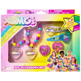 LUV HER XOMG POP Girls BFF 6 Piece Toy Jewelry Box Set with 2 Rings, 2 Bead Bracelets and Snap Hair Clips Ages 3+