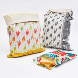 2 PCS Bread Bag - Reusable Beeswax Bread Bags,with Beeswax Lining,with Sealed Zipper Lining,Double Locking,Keep Food Fresh - Freezer Storage Bags for Baking enthusiasts Lovers