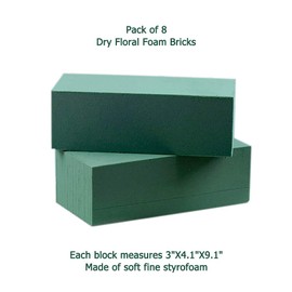 Schaumstoff-Ziegelsteine für Blumenarrangements, 22,9 x 10,2 cm, Grün, 8 Stück