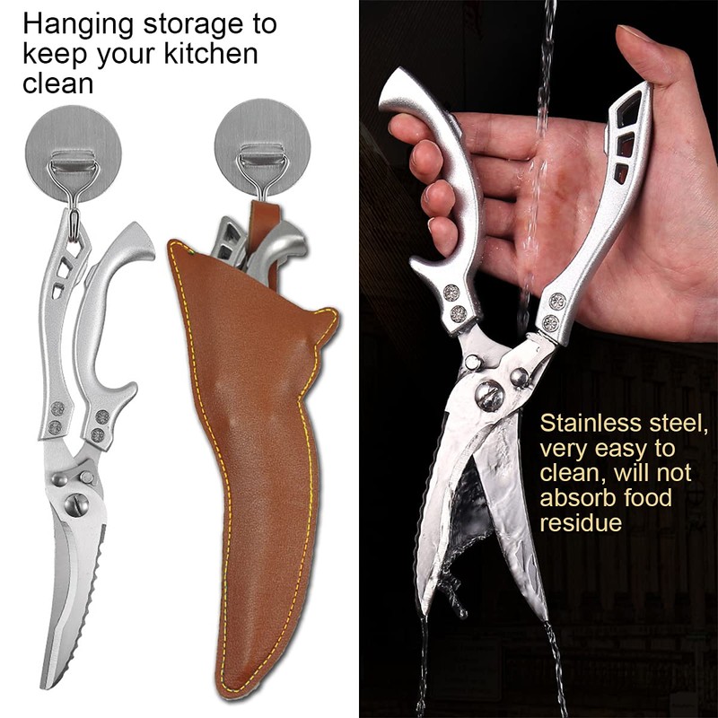 ANDONG Upgrade Heavy Duty Stainless Steel Kitchen Scissors - Professional