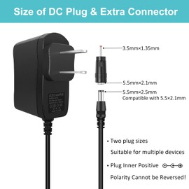 Snsnlent DC 5V 1A Power Supply 5W 5V 1000MA AC/DC Adapter 50/60hz Output DC 5V 1A Power Adapter with 3.5mm x 1.35mm Plug Male and 5.5x2.5mm DC Output Plug 5 Volt 1 Amp Power Supply Adapter